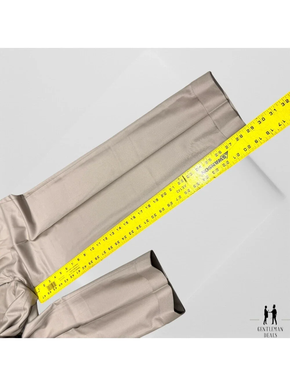 Southwick Clothes Dress Pants Men 34 (33x29) Tan 110s Wool Cuffed Beige